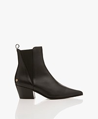ANINE BING Sky Leather Ankle Boots - Black