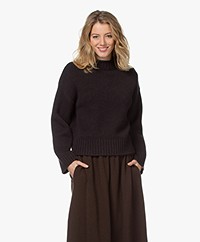 extreme cashmere N°163 Ken Cashmere Mock Sweater - Dark Brown