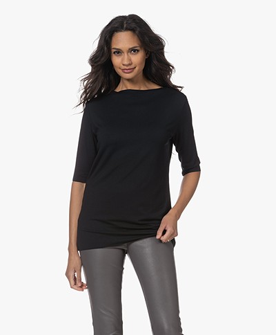 Woman by Earn Pip T-shirt met Halflange Mouwen - Zwart