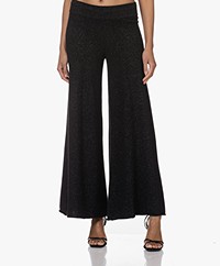 Lisa Yang Ilaria Cashmere Lurex Wide Leg Pants - Black Sparkle