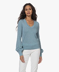Plein Publique La Victoria Merino Wool Plumetis Sweater - Mist Blue