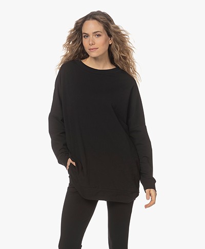 Woman by Earn Tom Oversized Katoenen Jersey Sweatshirt - Zwart