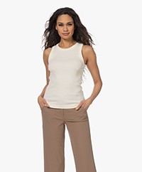 Drykorn Olina Katoenen Rib Jersey Tanktop - Off-white