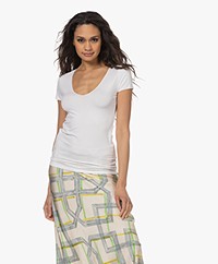 Majestic Filatures Superwashed V-Hals T-shirt - Wit