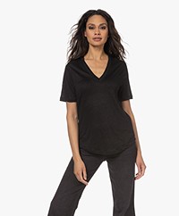Neeve The Lisa Linnen V-hals T-shirt - Essential Black