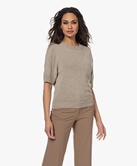 Sibin/Linnebjerg Janelle Cotton-Silk Short Sleeve Sweater - Dark Sand
