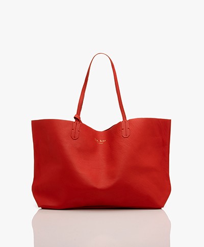 by-bar Sofia Leather Shopper Bag - Poppy Red