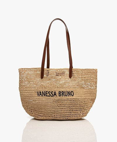 Vanessa Bruno Raffia Basket Shopper - Sand/Black