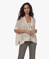Repeat Cotton Pointelle Cardigan - Ivory