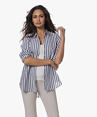 XÍRENA Beau Lightweight Poplin Shirt - Twilight Stripe
