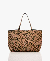 by-bar Sofia Hairy Structured Leather Shopper Bag - Leopard