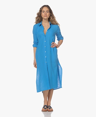 Shades Antwerp Manon Muslin Midi Shirt Dress - Turquoise