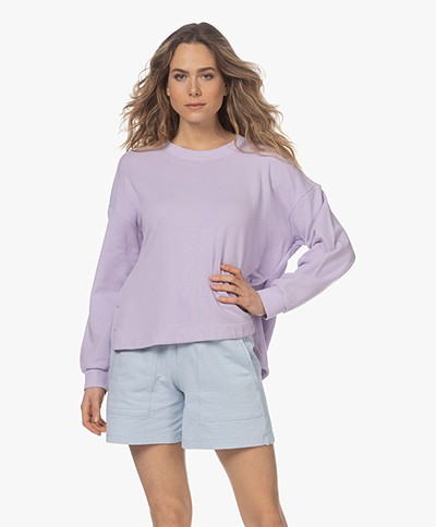 Repeat Oversized French Terry Sweatshirt - Lilac