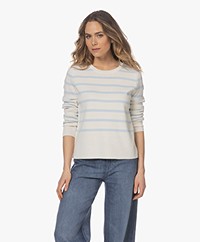 Sibin/Linnebjerg Eloise Milano Striped Sweater - Off-white/Light Blue