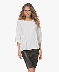 Woman by Earn Ginny Crêpe Blouse met Korte Mouwen - Off-white