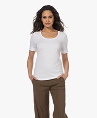Repeat Katoenen T-shirt met Ronde Hals - Wit