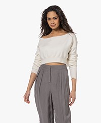 extreme cashmere N°279 Belly Cropped Boothals Trui - Snow