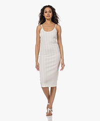GAI+LISVA Irena Cotton Rib Jersey Midi Dress - Off-white