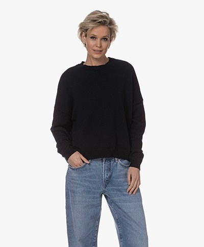 Sibin/Linnebjerg Nataly Knitted Cotton Sweater - Navy