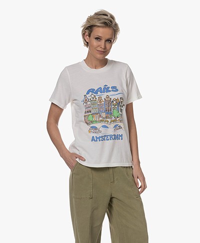 Rails Boyfriend Amsterdam Print T-shirt - Off-white