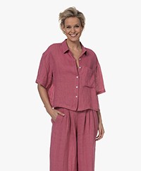 by-bar Cris Linen Short Sleeve Shirt - Raspberry