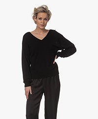 Equipment Lilou Double V-neck Cashmere Sweater - True Black