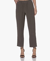no man's land Tencel-Linen Pull-on Trousers - Mud