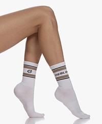 Deblon Sports 2 Pairs of Sport Socks - White/Black + White/Taupe