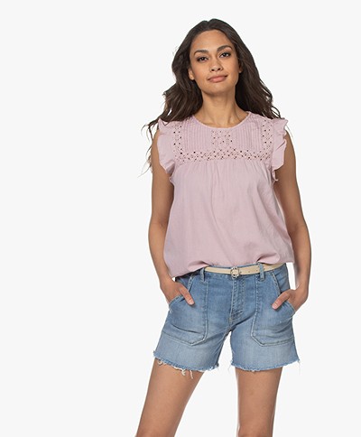 indi & cold Sleeveless Top with Ruffles - Lila