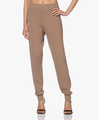By Malene Birger Thusa Knitted Pull-on Jogger Pants - Golden Beige