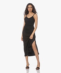 Filippa K Yoli Crepe Jersey Dress with Side Slit - Black