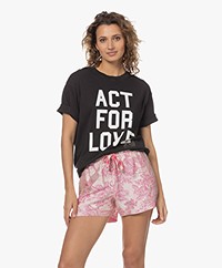 Zadig & Voltaire Brooxs Act For Love Oversized T-shirt - Off-black