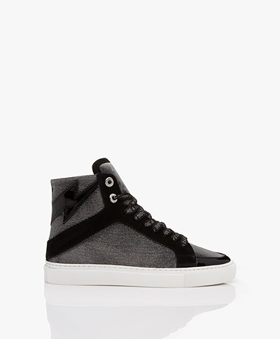 Zadig & Voltaire ZV1747 High Flash Sparkle Sneakers - Black