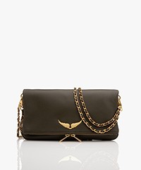 Zadig & Voltaire Rock Grained Leather Shoulder Bag/Clutch - Military