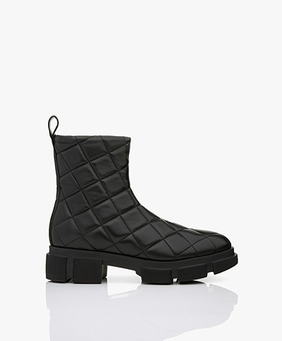 Copenhagen Studios Quilted Nappa Leather Ankle Boots - Black