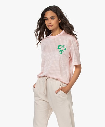 Dolly Sports Team Dolly Perforated Printed Mesh T-shirt - Light Pink