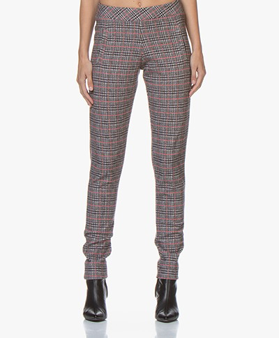 Josephine & Co Geena Checkered Jersey Pants - Tomato Red