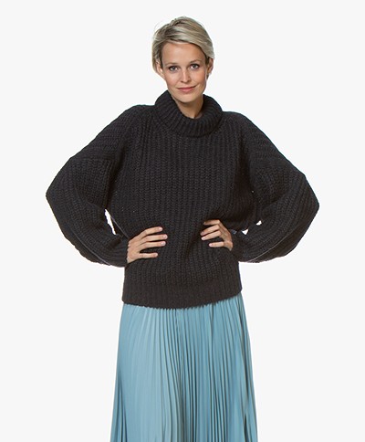 ba&sh Emma Chunky Knit Sweater - Dark Blue