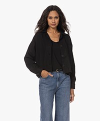 Pomandère Boxy Wool Blend Shirt - Black