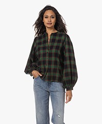 by-bar Day Checkered Flannel Blouse - Hunter