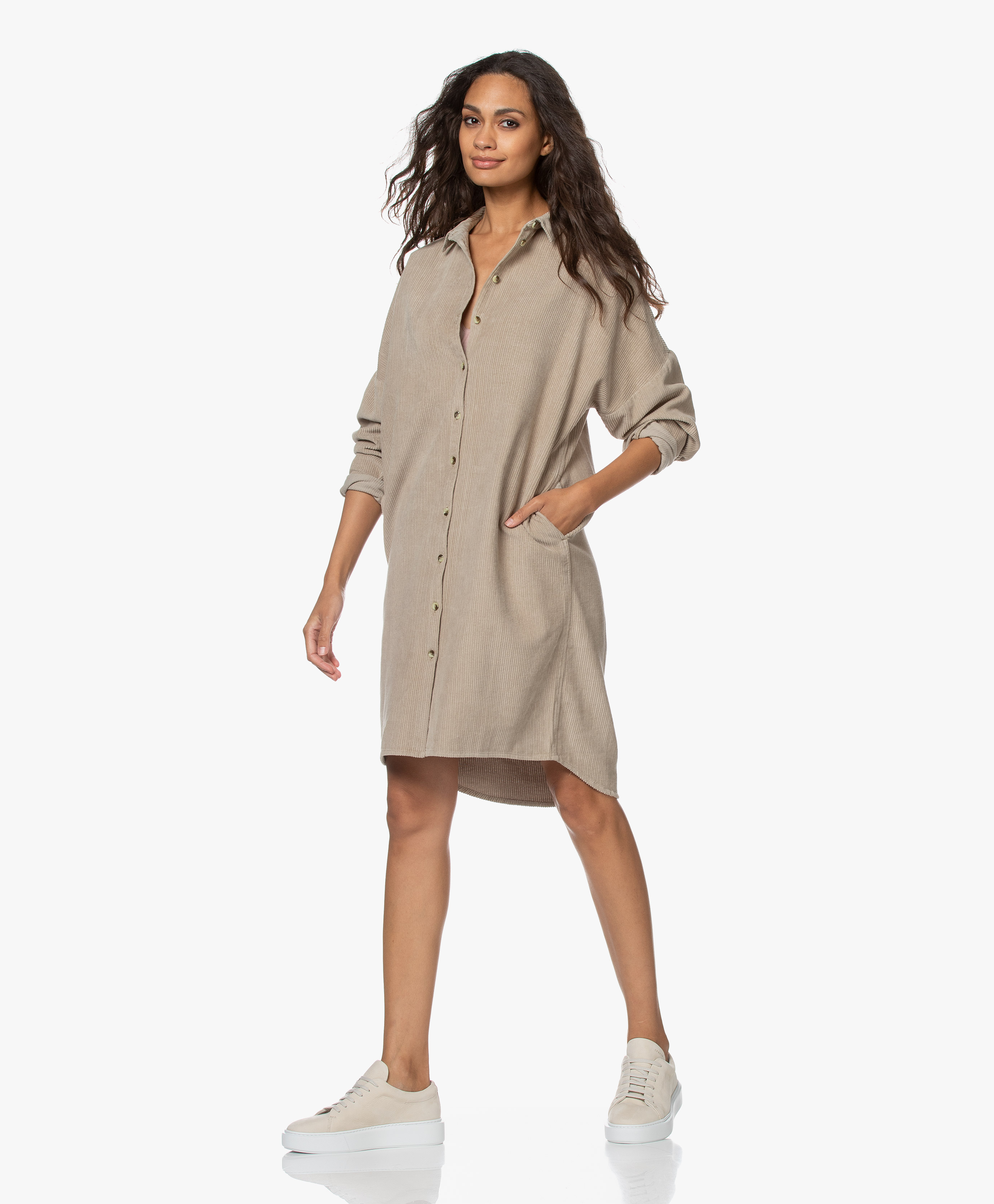 cord shirt dress