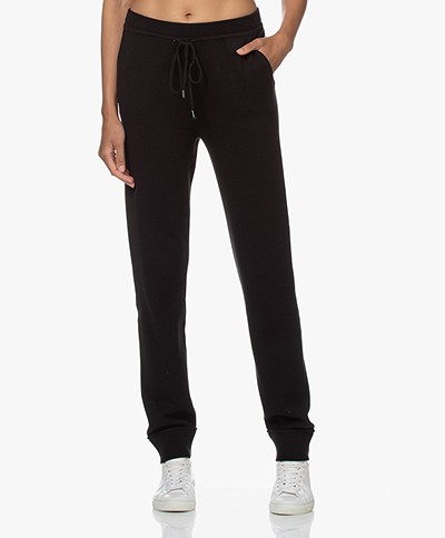 Repeat Knitted Cotton Blend Sweatpants - Black