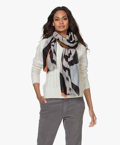 LaSalle Wool Scarf with Print - Eye