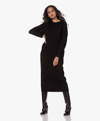 I Love Mr Mittens Vicki Wool Midi Dress - Black