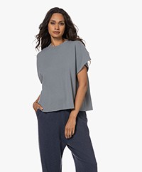 extreme cashmere N°168 Alma Cashmere Blend Short Sleeve Sweater - Sage