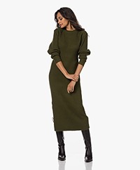 ANINE BING Aurora Wool Blend Dress - Army Green