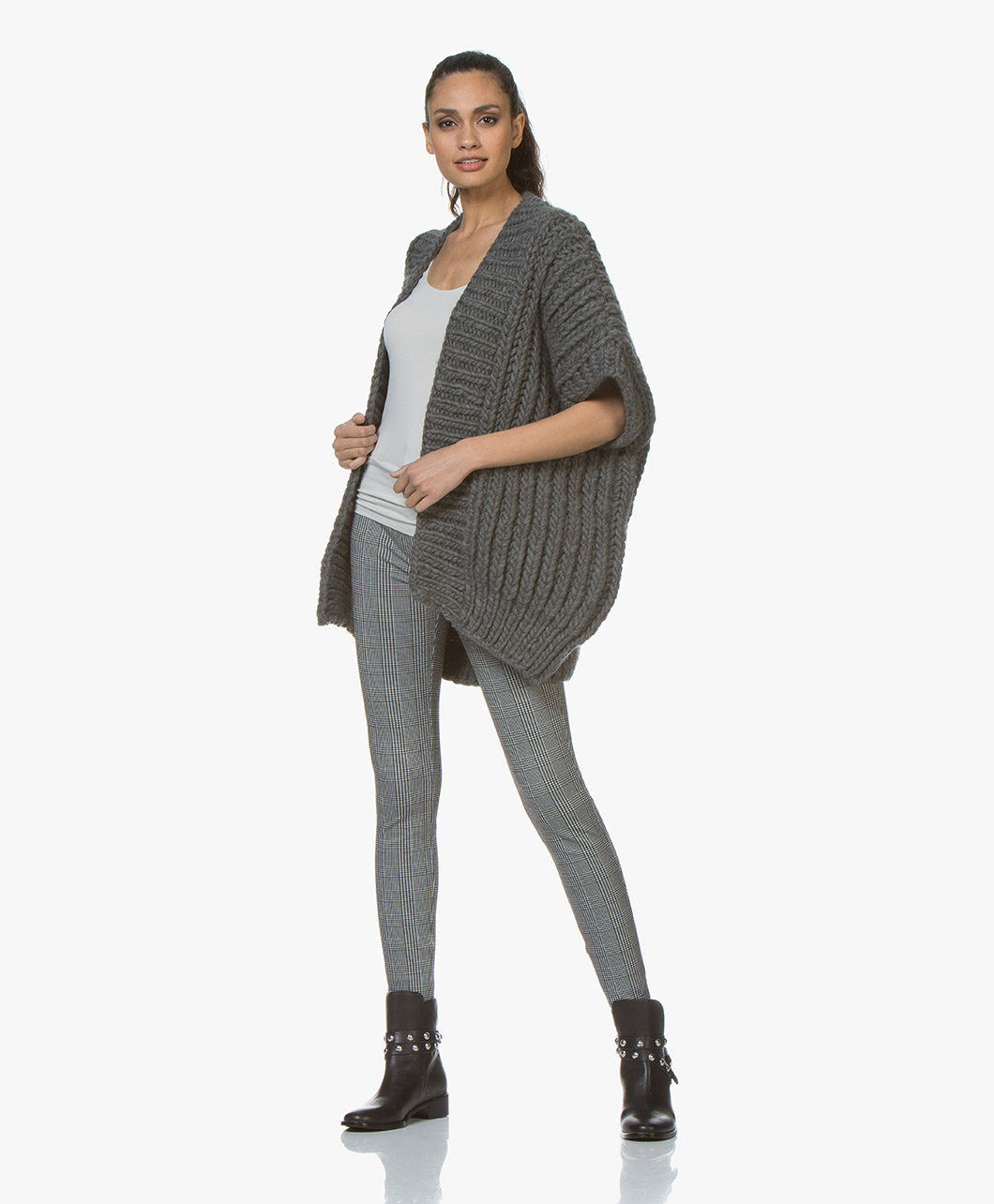 Drykorn Winch Checkered Skinny Pants - Black/Off-white - winch 5 - | | 113778