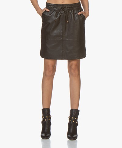 by-bar Sporty Leather Skirt - Black