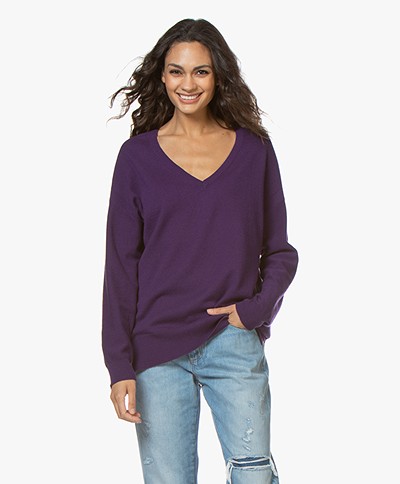 Closed V-neck Cashmere Sweater - Amethyst