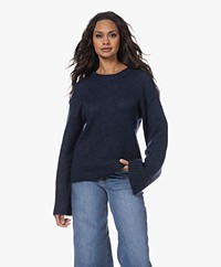 By Malene Birger Cierra Wool and Mohair Blend Sweater - Navy Blazer